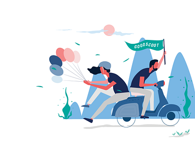 Illustrations for an e-scooter on-demand app