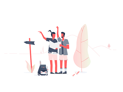 Let's go on a trip! backpacker backpacking holidays illustration travel