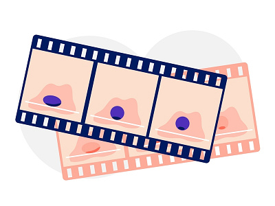 Film Illustration blue clip film illustration peach pink white