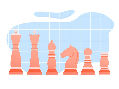 Chess Illustration: Part 2 blue chess illustration pinkish white