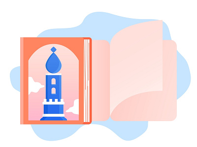 Chess Illustration: Part 3 blue book chess illustration navy pink