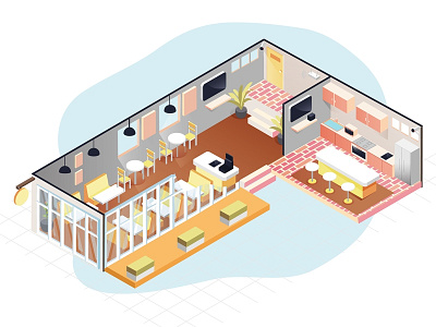 Isometric Illustration illustration isometric rooms