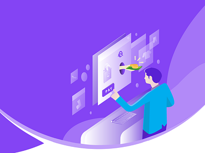 Illustration for E-Commerce Startup ecommerce illustration startup purple
