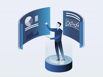 Presentation Illustration blue design graphic illustrations manypixels presentation technology