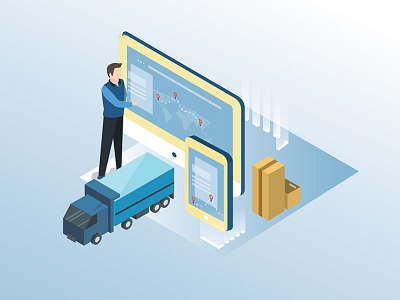 Logistic Company Illustration blue design graphic illustrations logistics manypixels
