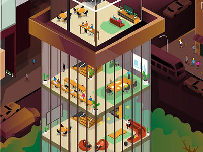 Work space / place / environment building illustration design graphic illustration illustrations manypixels working space