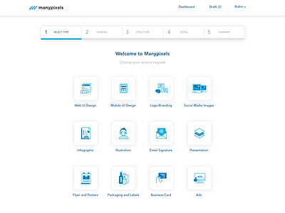 New Platform - Choose Service icons manypixels platform uidesign user interface ui