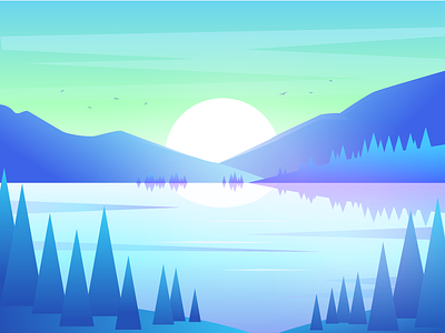 Morning Scenery by manypixels on Dribbble