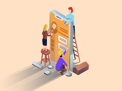 Collaboration design graphic illustration ui ux