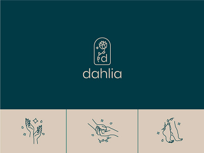 Dahlia Massage branding design graphic green icon illustration logo manypixels