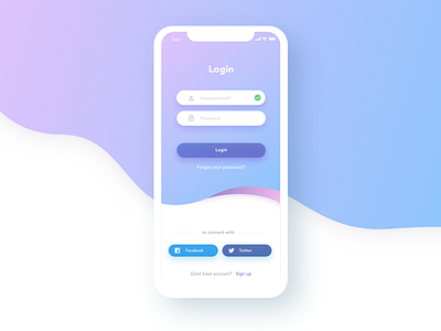 Mobile Log In Screen blue design graphic manypixels minimal mobile app mobile app ui uidesign uidesigner userinterface