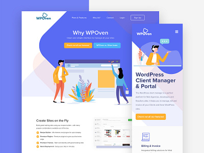 WPoven UI Landing Page design graphic illustration landing page design landingpage manypixels ui ux design