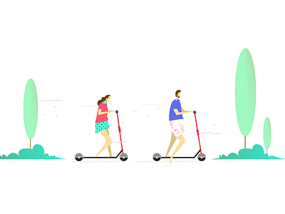 Leisure Day illustration illustrations leisure day manypixels scooter sunday weekend