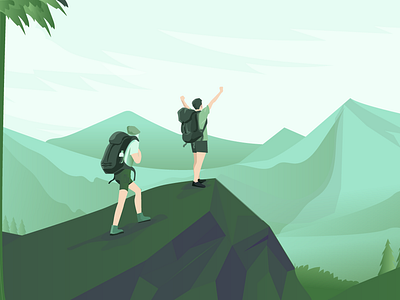 It's National Hiking Day somewhere! by manypixels on Dribbble