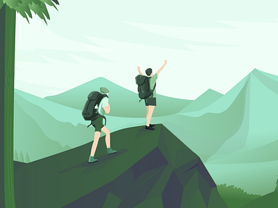 It's National Hiking Day somewhere! adventure design graphic green hikingday illustration manypixels mountain