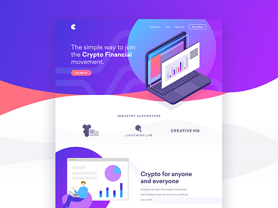 Invsta Landing Page crypto currency design design services graphic landing page ui manypixels