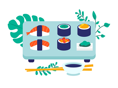 It's sushi time! design food food art graphic illustration japanese food manypixels sushi