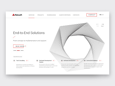 Software Developer Company Solutions Page Design clean developers development gray it it outsource reksoft software solutions white