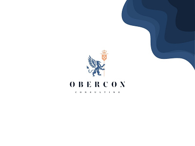 Obercon – Consulting Company Logo banner branding business consulting finances gryphon identity logo logodesign logotype marketing obercon