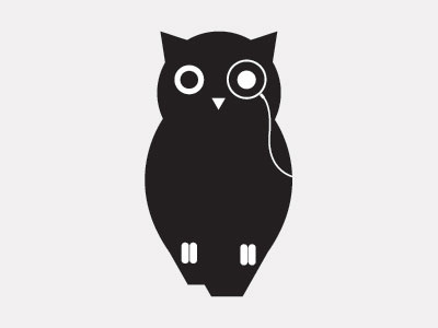 Prof. Owl logo monocle owl pictogram professor