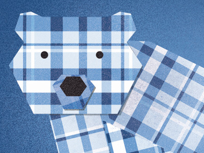 Plaid Bear animal bear illustration plais texture