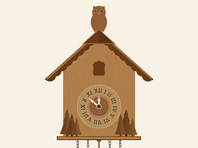 Cuco clock cuco forest owl tree watch wood