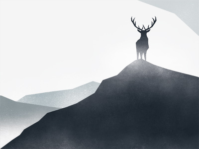Deer deer fleet foxes illustration mood mountain peak poster snow texture