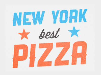 NY best pizza blue lost type new york ny paint pizza red shirt sign star texture typography