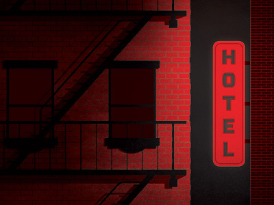 Neon sign and windows black bulding facade neon ny red sign texture window