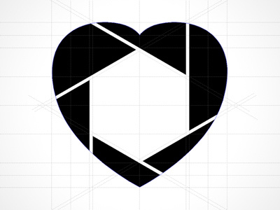 Heart heart logo mark photography shutter