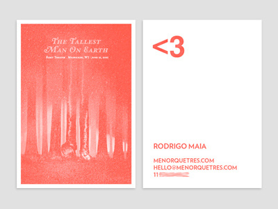 Business Card business card heart poster print red