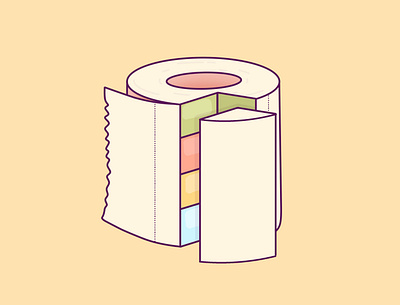 Cake cake cute design food funny graphic humor illustration kid minimal pastel rainbow toilet toilet paper