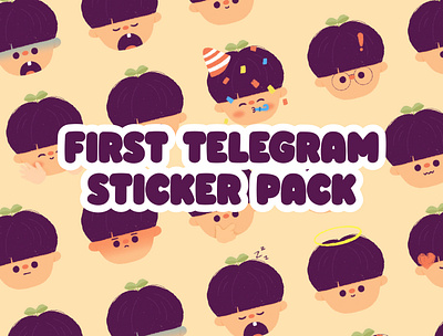 Sticker Pack branding cute design graphic happy illustration kawaii kawaii art kid minimal pastel people portrait sticker telegram