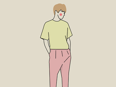 boy boy cute design fashion graphic illustration minimal pastel people portrait