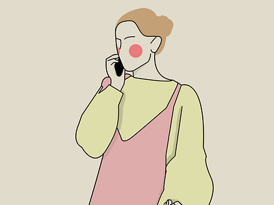 lady cute design fashion feminism graphic illustration lady minimal pastel people portrait power