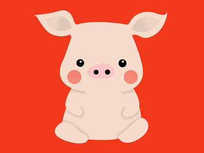 Happy Chinese New Year - Pig animal baby chinese chinese new year cute design festive graphic happy illustration kid minimal new occasion pet pig piglet red year zodiac