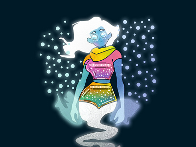 Magic beauty cool cute design draw this in your style fantasy fashion flower graphic illustration jelly lady minimal mystical people portrait pruple rainbow water woman