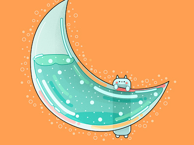 Cat on the moon abstract animal cat cat art cute design draw this in your style graphic happy illustration kid kitten kitty minimal moon pet vector