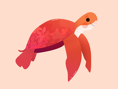 Turtle 2019 abstract animal creature cute design graphic happy illustration mermay minimal mystical myth ocean pastel sea spring turtle