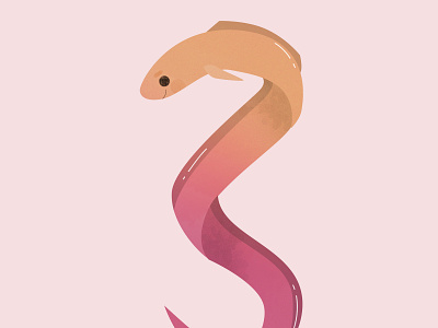 Electric Eel 2019 animal creature design eel electric electric eel graphic illustration kid mermaid mermay minimal mystical myth ocean pastel sea spring