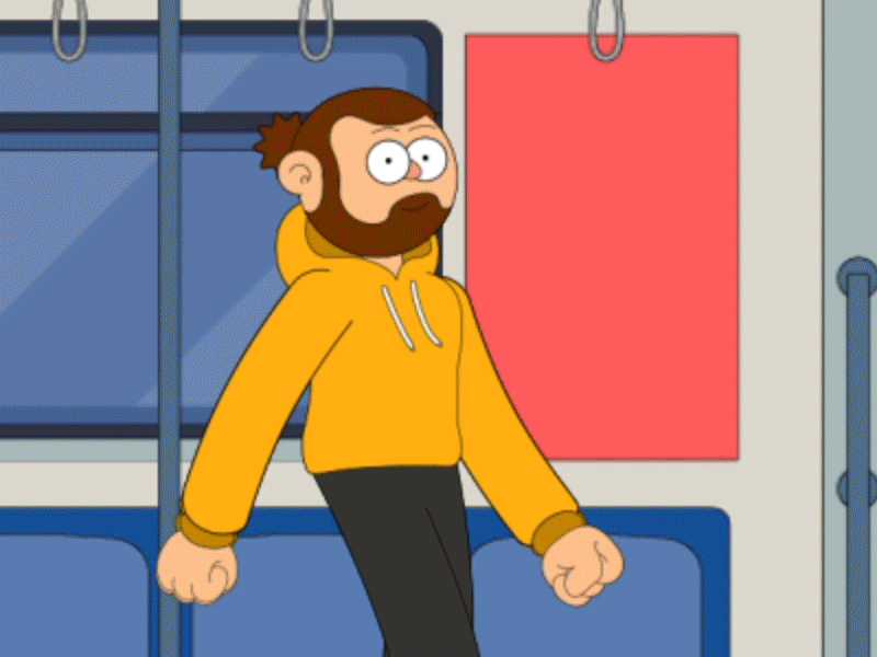 Into the subway in Bucharest aftereffects animation bucharest effect gif glich greenscreen illustrator loop metrorex new shot stayhome staysafe subway walk walkcycle yellow
