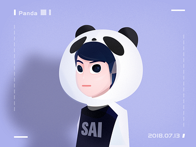 Self portrait illustrations panda