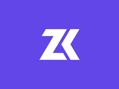 ZK Logo brand branding crypto design illustration logo minimal typography zeroknowledge