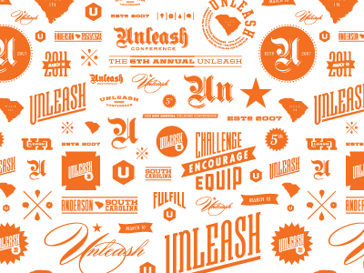 Pattern orange typography