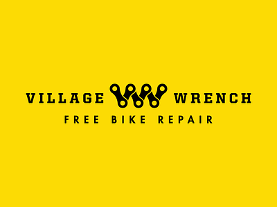 Village Wrench Secondary Logo futura icon illustration typography united