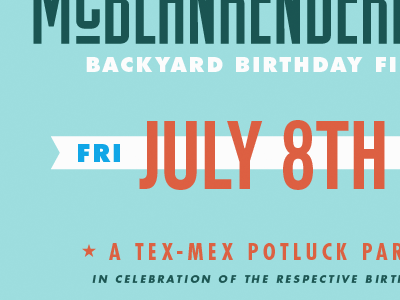 A Tex-Mex Potluck Party alternate gothic futura raleigh gothic condensed typography