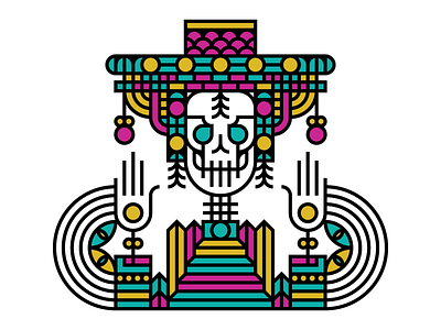 Jus’ Goofin’ day of the dead dia de los muertes grid illustration skeleton skull sombrero thick lines 💀