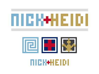 Once upon a time, a Greek and a Cajun went on an adventure... grid icon pixel art typography