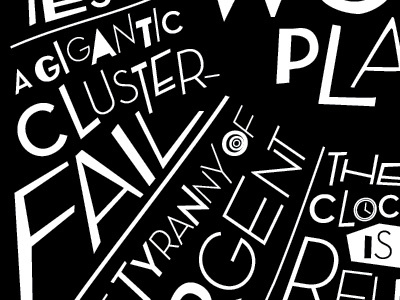 Clusterfail illustration typography