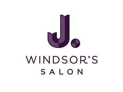 J. Windsor’s Salon gotham harlequin monogram purple typography